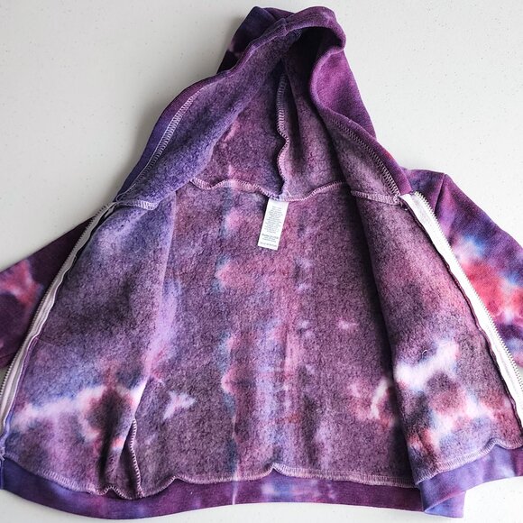NWT Hawaiian Sunrise Pink Tie Dye Baby Jacket Zip Up w/ Fleece Interior - Picture 3 of 5